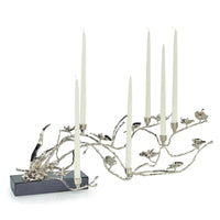 Blooming Orchids Gold & Black Marble Candleholder (2 Sizes Available)