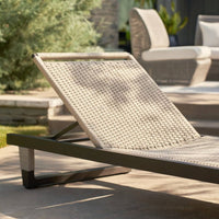 Daytona Outdoor Buff Dutch Weave Armless Lounge Chair