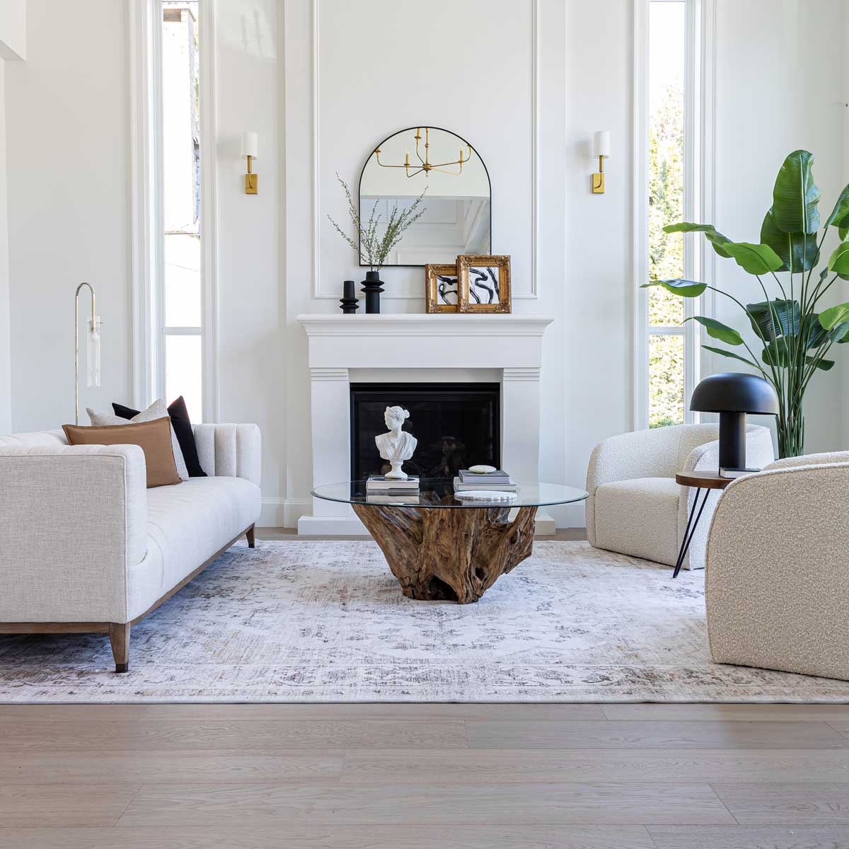 Vinita Cream Boucle Accent Chair