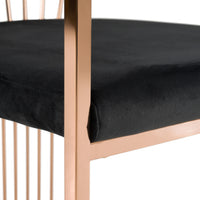Adelpha Black Velvet and Rosegold Dining Chair