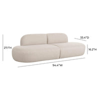 Sofie 94.4" Beige Linen Sofa