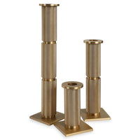 Solid Brass Candleholders, Set of 3