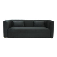 Laurent 84.3" Plush Black Velvet Sofa