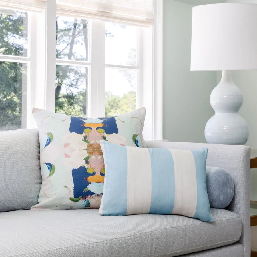 Whimsical Navy Garden Multicolour Decorative Pillow (4 Sizes Available)
