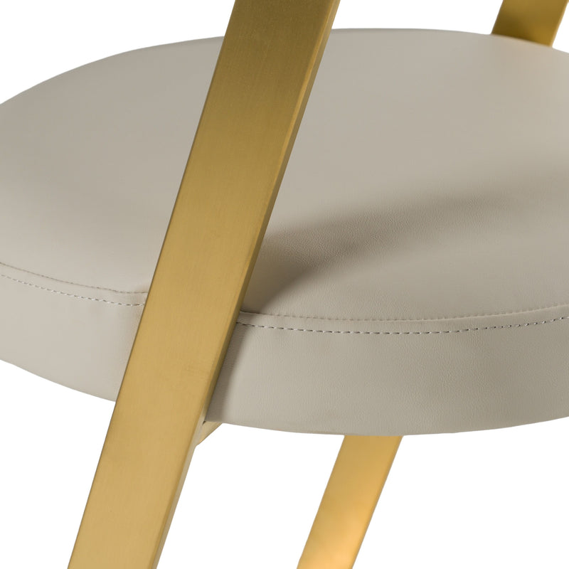 Diana Beige Leatherette & Gold Counter Stool