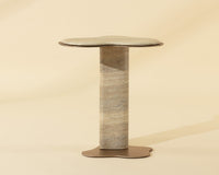 Isola Sand Faux Travertine Concrete Indoor Outdoor Accent Table