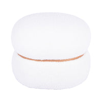 Palmer White Vegan Shearling Oval Ottoman - Luxury Living Collection