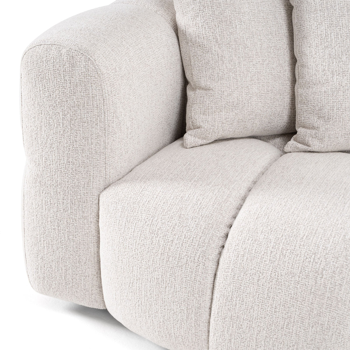 Anelle 128" Modern Beige Upholstered Sectional Sofa w/Console