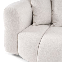 Anelle 128" Modern Beige Upholstered Sectional Sofa w/Console