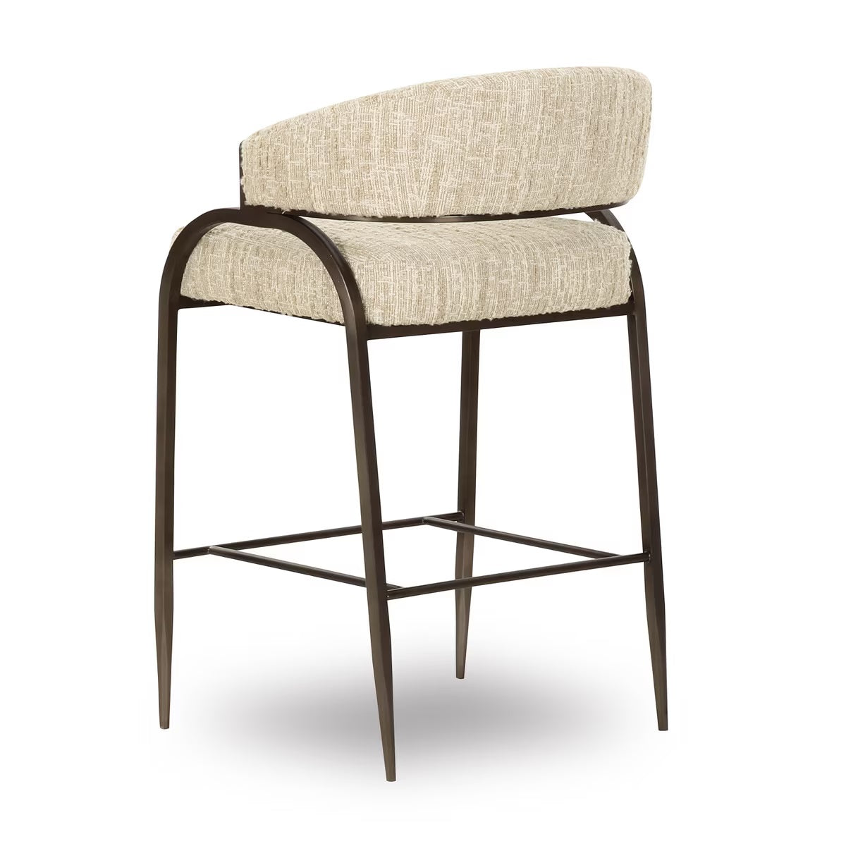 Geovanna Cream Textured Performance Boucle Counter Stool