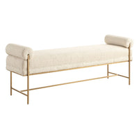 Faith 61" Pearl White Boucle & Gold Bench