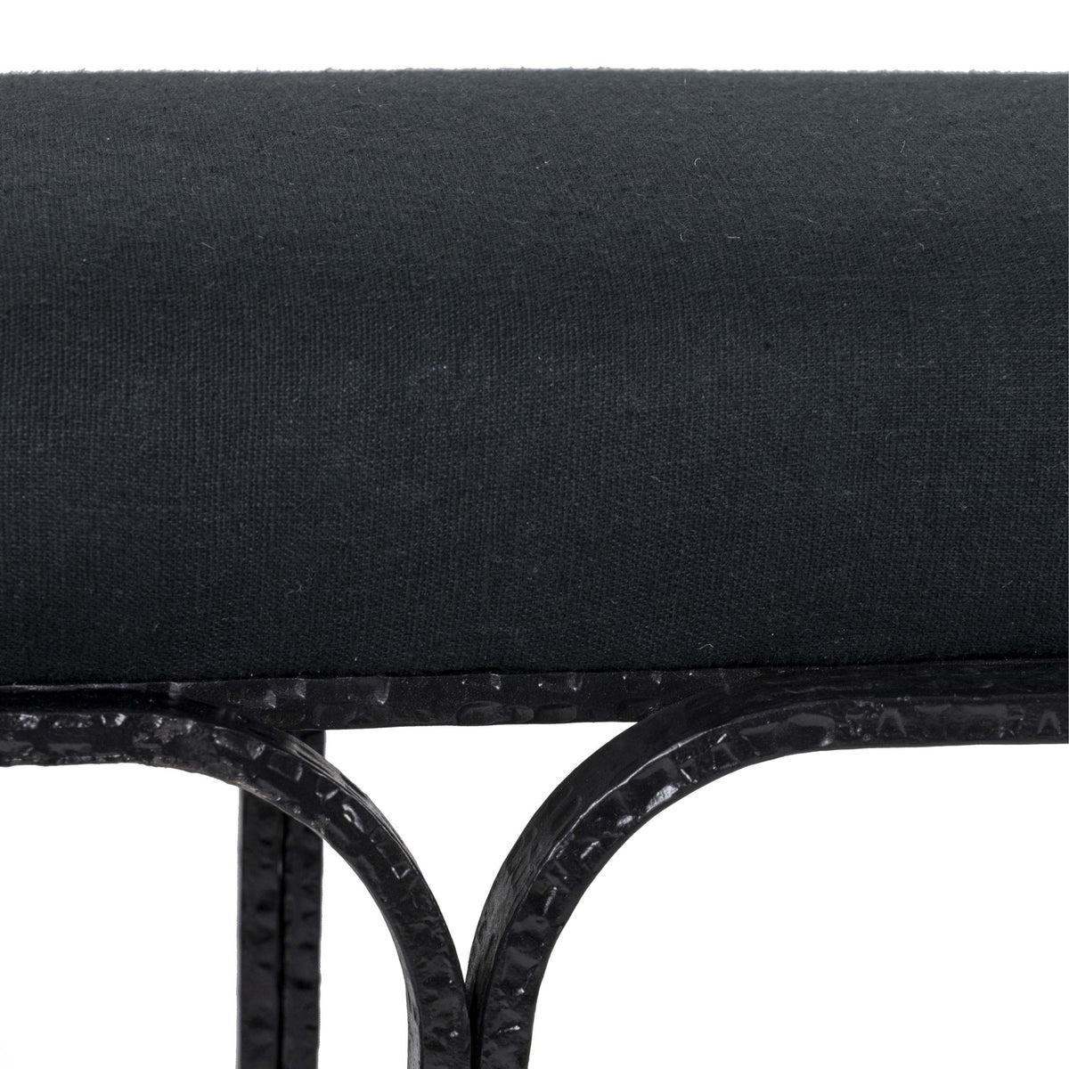 Noah 59" Black Linen Bench
