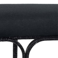 Noah 59" Black Linen Bench