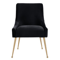 Prado Black Velvet With Gold Frame Chair - Luxury Living Collection