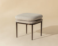 Koffi Cream/Taupe & Bronze Ottoman