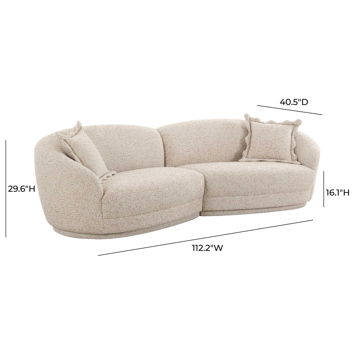 Marion 112.2” Two-Tone Textured Performance Boucle 4 Person Sectional