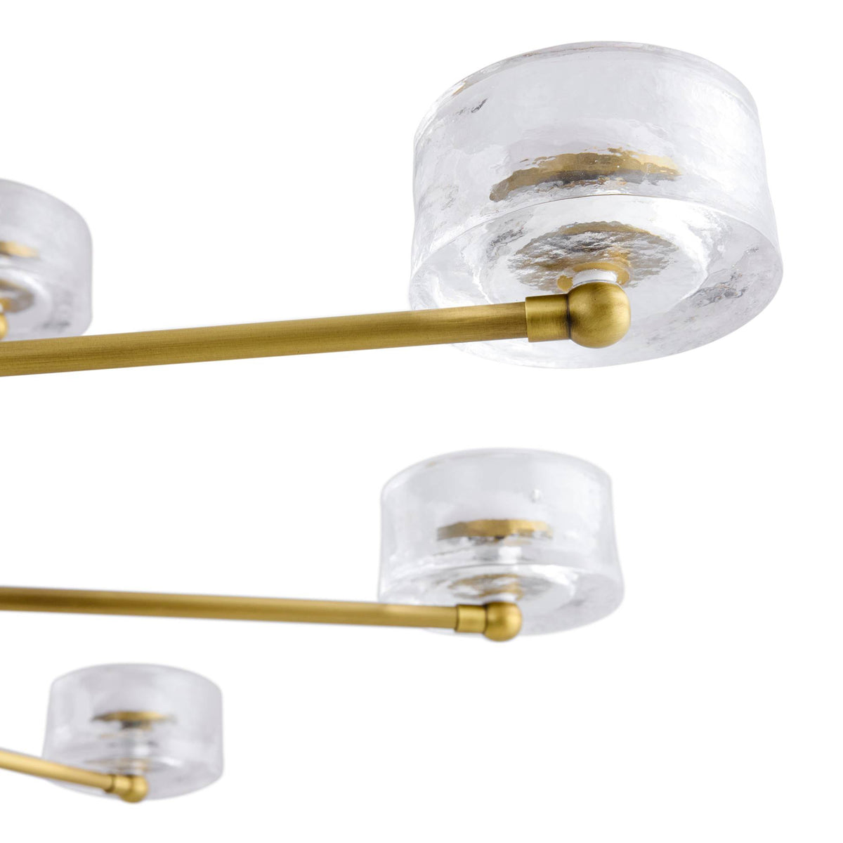 Glacielle 54" Antique Brass & Glass Chandelier