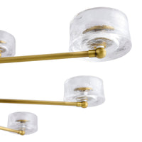 Glacielle 54" Antique Brass & Glass Chandelier
