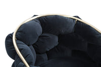 Camber Modern Black Velvet & Gold Dining Chair