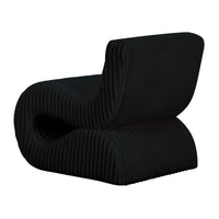 Selene Black Oversized Corduroy Accent Chair