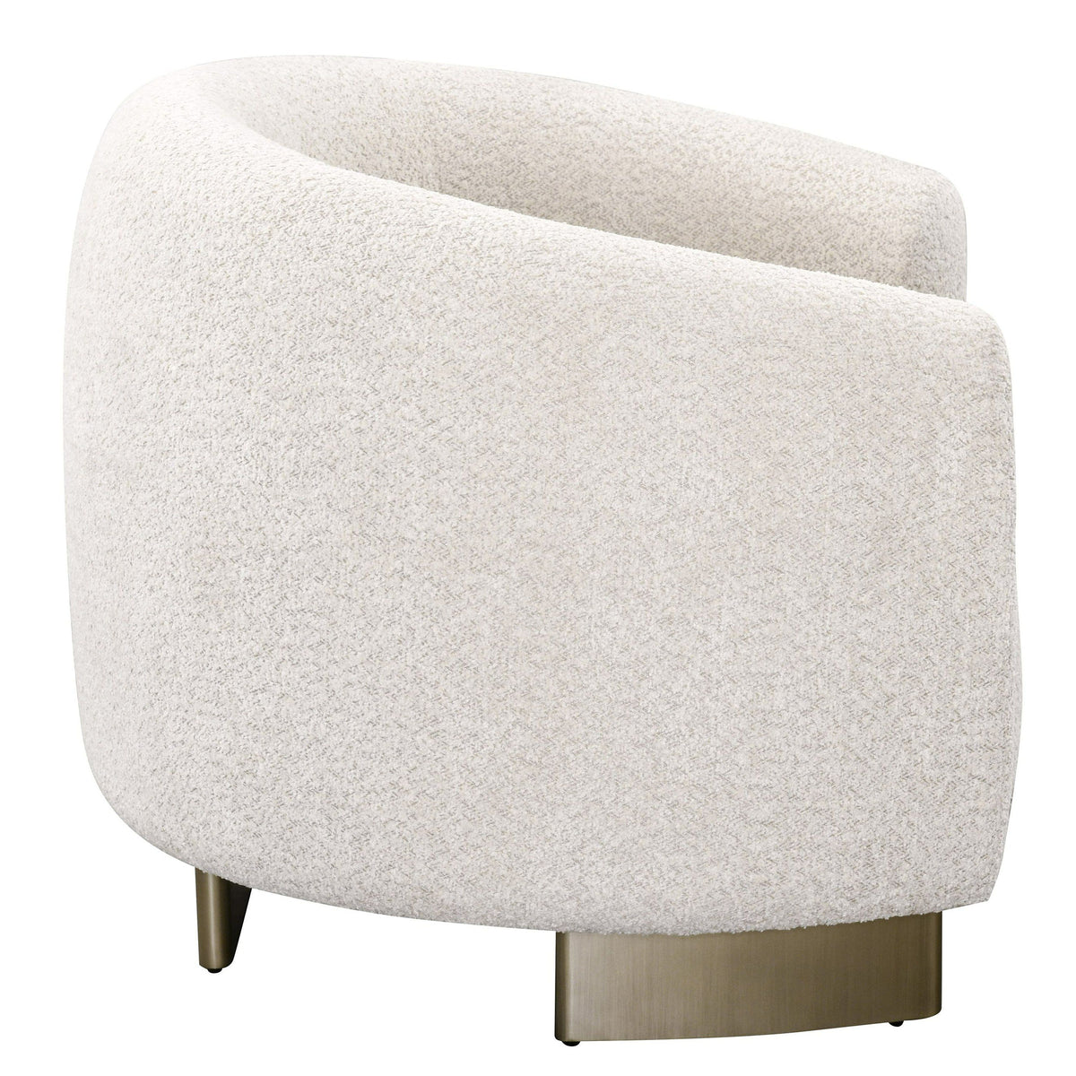 Magnolia Modern Beige Upholstered Antique Brass Accent Chair
