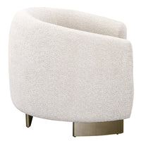 Magnolia Modern Beige Upholstered Antique Brass Accent Chair