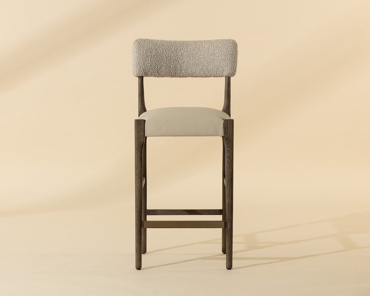 Guardi Oatmeal Fabric & Faux Leather Counter Stool
