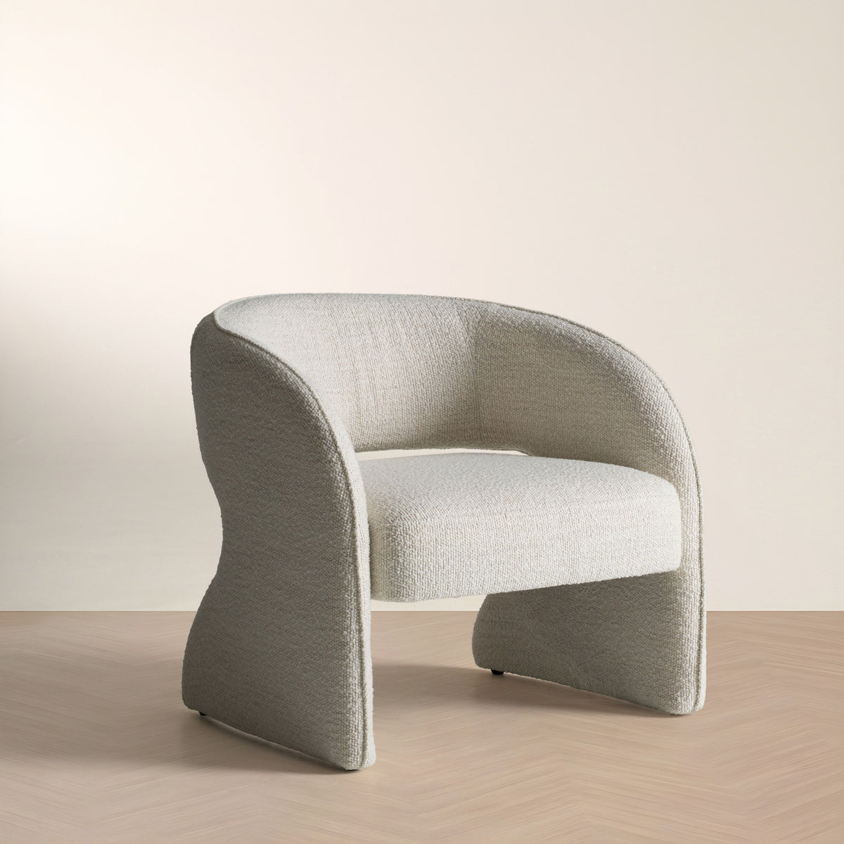 Trona Modern Cream Fabric Accent Chair