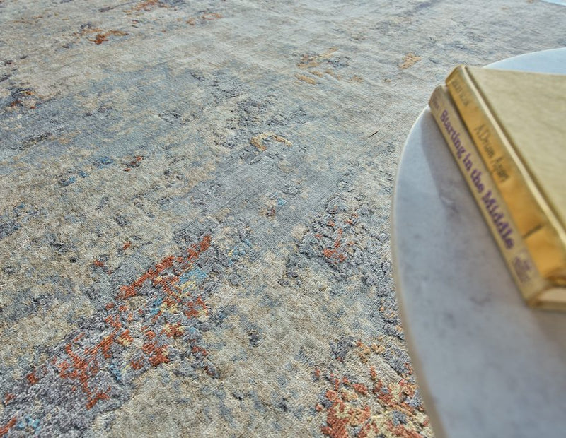 Roza Blue/Grey Abstract Area Rug