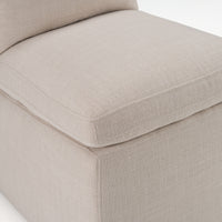 Damaris Modern Beige Linen Dining Chair With Castor Wheels