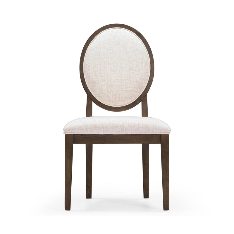 Lunaris Dark Brown and Beige Dining Chair (Set of 2)