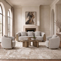 Meline Modern Antique Brass Nesting Coffee Table Set
