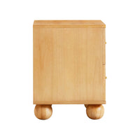 Grappa Natural Wood & Rattan Wavy Nightstand