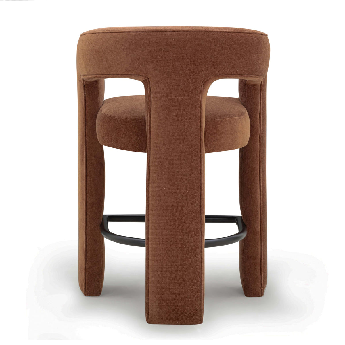 Malone Rust Red Performance Chenille Counter Stool