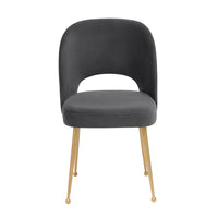 Giada Dark Performance Grey Velvet Chair