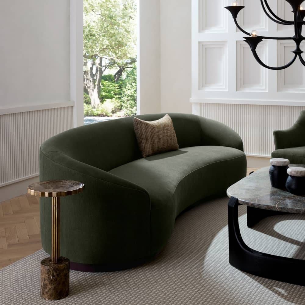 Emilee 108" Sofa Sofa Pine Performance Chenille Dark Walnut