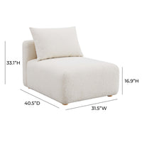 Karsyn Cream Performance Boucle Modular Armless Chair