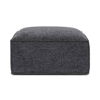 Mindy Charcoal Performance Chenille Basketweave Ottoman