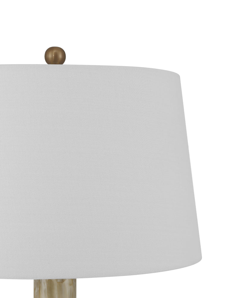 Neomie Caramel-Colored Glass & Brass Table Lamp