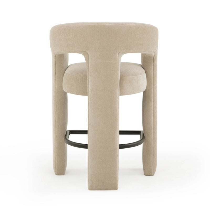Malone Taupe Performance Chenille Stool