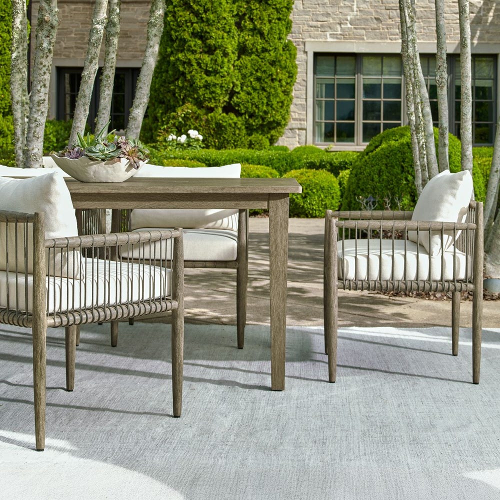 Clara White & Grey Outdoor Dining Chair