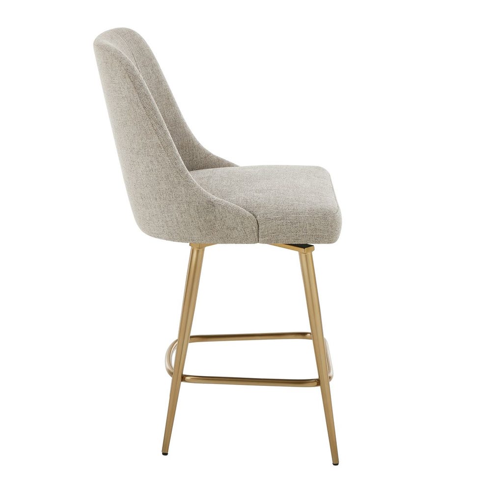 Wellington Taupe & Brushed Gold Counter Stool