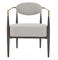 Carnaby Modern Light Grey & Gold Accent Chair