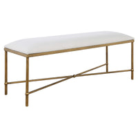 Adalee Large White & Gold Bench