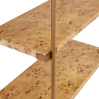Jillian Burl Wood & Brass Shelving