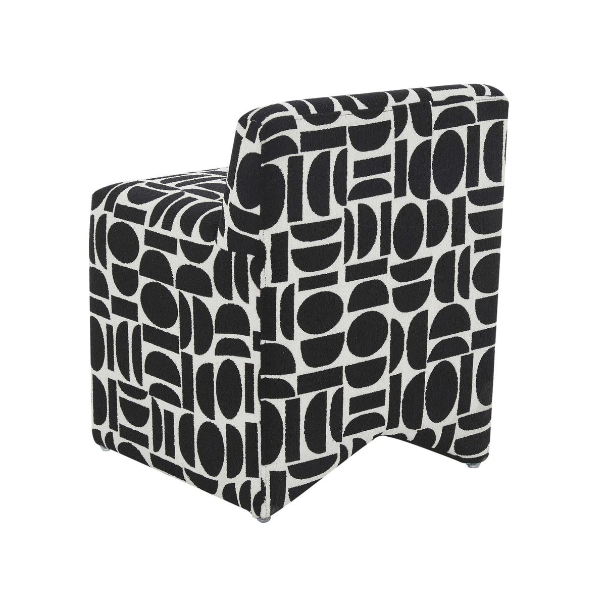 Geo Black Geometric Jacquard Weave Stool