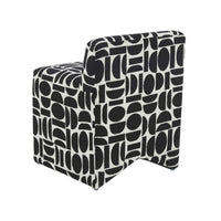 Geo Black Geometric Jacquard Weave Stool