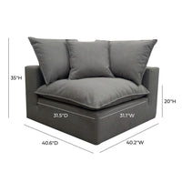 Cali Slate Performance Fabric Modular Corner Chair