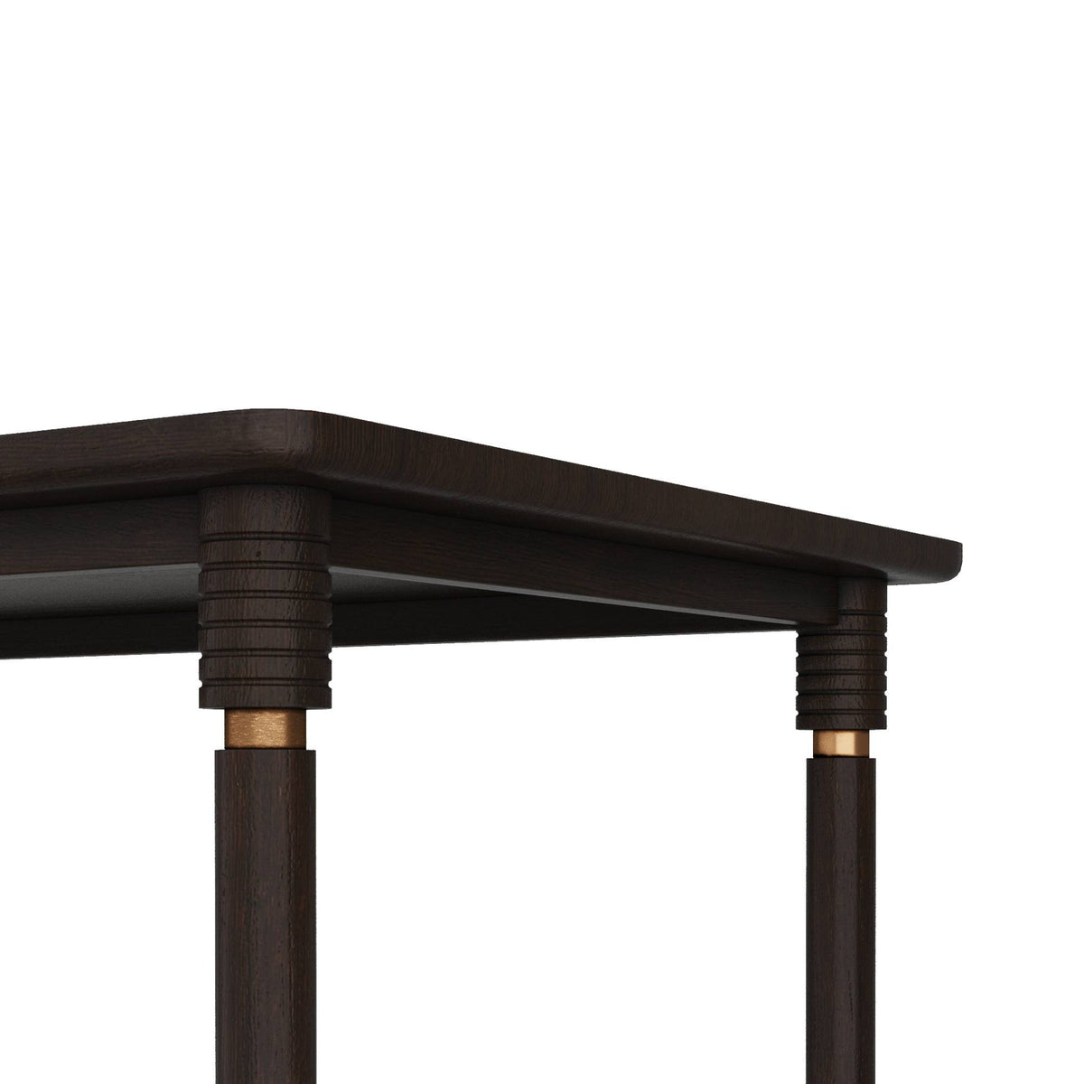 Talie 96" Brown Modern Oak & Antique Brass Dining Table