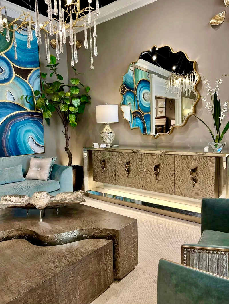 Bridlepath 94.5" Striated Silver & Oak Sideboard